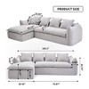 TiramisuBest LY-003 Beige White Deep Seat Compression Sofa 3 Seater with Beige for sofa - 3 of 4