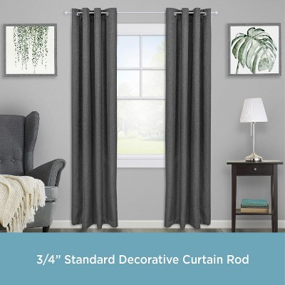Satin Nickel Adjustable Curtain Rod with Ball Finials