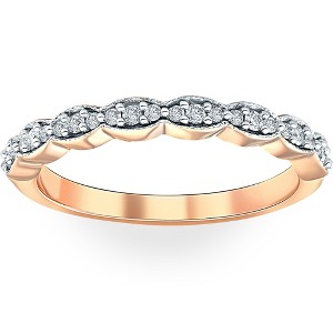 Pompeii3 1/5 cttw Diamond Stackable Womens Wedding Ring 14k Rose Gold - 1 of 4