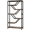 Hommoo 72-Inch Tall Industrial 6-Tier Bookshelf Brown and Black - 4 of 4