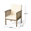 Lyngins 2-Pack Coastal Acacia Wood Outdoor Accent Chairs, Cream Water-Resistant Cushions, Patio Accent Chair, Outdoor Armchair for Backyard/Patio - 2 of 4