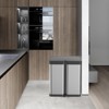 EcoSummer 15.8 Gallon Stainless Steel Sensor Trash Can, Automatic Motion Sensor, Dual Compartment Kitchen Bin, Brushed Silver. - 3 of 4