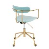 Sapphtopaz Modern Office Chair with Wheels Adjustable Height Velvet Upholstered Desk Swivel Chair with Golden Base Vanity Chair for Home Office - 3 of 4