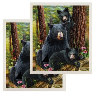 Briarwood Lane Black Bear Family Swedish Dishcloth (2-pack)