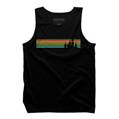 Design By Humans Retro Castle Sunset Stripes By Tank Top