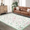Area Rugs Modern Floral Rug for Living Room Bedroom,Low Pile Area Rugs Machine Washable Large Carpet for Dining Room Playroom Home Office Decor - 3 of 4