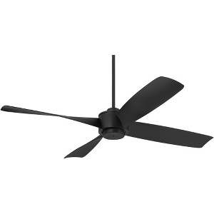 56" Casa Vieja Modern Industrial Outdoor Ceiling Fan with Remote Control Black Damp Rated for Patio Exterior House Home Porch - 1 of 4