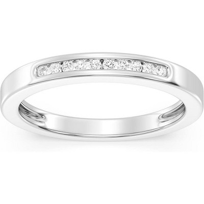 GILDED 1, 1/2, 1/4, 1/10 Carat Lab Grown Diamond in 925 Sterling Silver | Anniversary Wedding Band | Promise Rings | Eternity Stackable Rings | Size 7