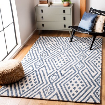Artisan Blue Wool 4' x 6' Hand-Tufted Rectangular Area Rug