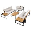 VisioGear 4 Pieces Patio Furniture Set with Loveseats and Cushions, Patio Furniture for Garden, Backyard, Poolside, Beige, 109.8"*32.7"*29.1" - 2 of 4