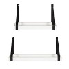 (Set of 2) 5" x 10" Sudbury Wood and Metal Wall Shelf Set White/Black - Kate & Laurel All Things Decor: Modern Floating Storage - image 2 of 4