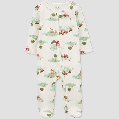 Carter's Just One You®️ Baby Creme Farm Footed Pajama - Orange 9M