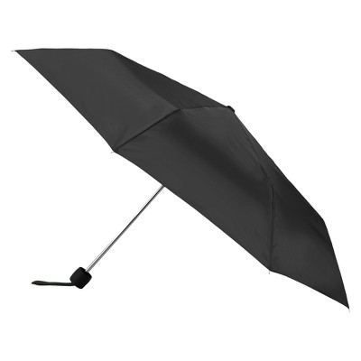 Totes Water Resistant Foldable Manual Open Compact Umbrella - Black