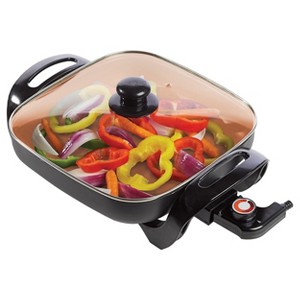 Brentwood 12 Inch Nonstick Electric Skillet in Copper with Glass Lid - 1 of 4