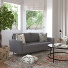 Emma and Oliver Upholstered Mid-Century Modern Pocket Spring Sofa with Wooden Legs and Removable Back Cushions - 4 of 4