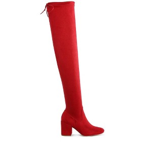 Liama Minimal Drawstring Detail Knee-High Boots - 1 of 4