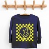 The Juniper Shop SmileyWorld Checkered Lightning Distressed Youth Long Sleeve Tee - 2 of 4