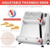 Pizza Dough Roller, Commercial Dough Sheeter - 370W Dual-Roller Electric Stainless Steel, Max 16''  Pasta Maker Compatible - 3 of 4