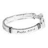 Dicksons I Will Not Fear Engraved Verse Heart Butterfly Abalone Stone Women's One Size Silver Plated Stainless Steel Everyday Four-Tile Stretch - 3 of 4