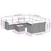 vidaXL 9 Piece Patio Sofa Set with Cushions Black Poly Rattan - Black and Blue - 3 of 4