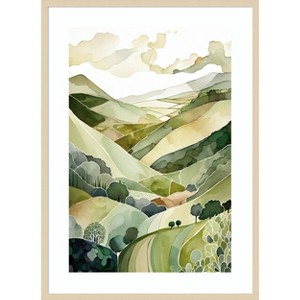 Amanti Art Hampshire Hills II by Ray Powers Wood Framed Wall Art Print - 1 of 4