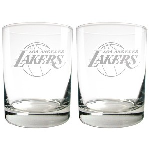 NBA Los Angeles Lakers Laser Etched Rocks Glass Set - 2pc - 1 of 1