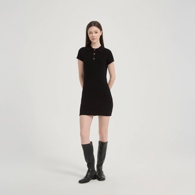 Женские платья A New Day Women's Short Sleeve The Preppy Polo Mini Dress - A New Day™ Black M — фото 2