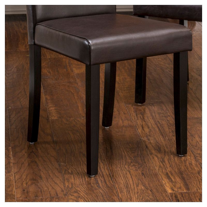Set of 2 Ryan Bonded Leather Dining Chair Brown - Christopher Knight Home, 4 of 8