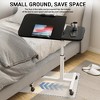 23.6''~37.4'' Adjustable Height Bedside Table, Over The Bed Table with Wheels, Mobile Rolling Laptop Stand Tilting Overbed Table - 3 of 4