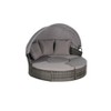 5-Piece Outdoor Patio Round Daybed Set, Wicker Conversation Group with Retractable Canopy, Soft Cushions, and Storable Table - 4 of 4