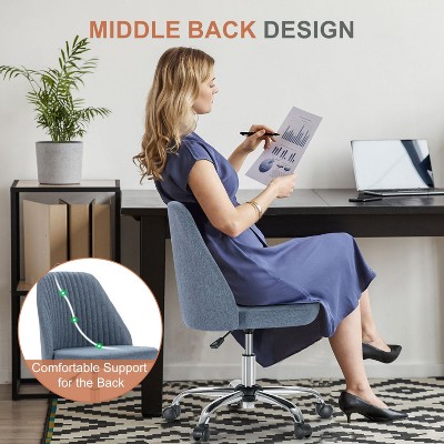 Armless Office Task Chair, Cross Legged Chair, Pipersong Meditation Chair, Armless Swivel Home Office Chair, Adjustable Wide Seat Chair-The Pop Home