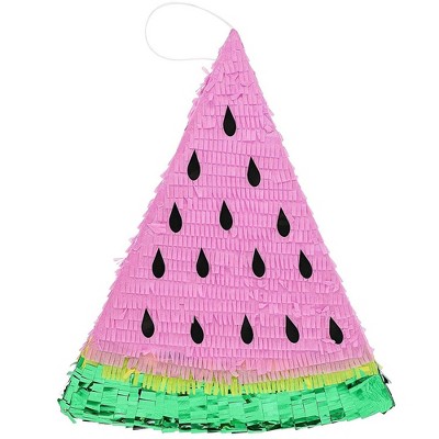 Juvale Fruit Watermelon Slice Pinata, Hawaiian Luau Tropical Party Supplies, 17 X 14.5 X 3 inches