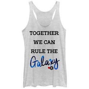 Women's Star Wars Valentine's Day Together Rule the Galaxy Racerback Tank Top - 1 of 3
