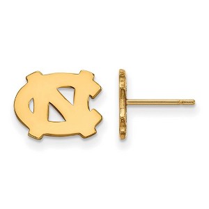 Black Bow Jewelry 10k Yellow Gold North Carolina Tar Heels NCAA Post Earrings - 1 of 3