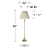 360 Lighting Spenser Retro Art Deco 58" Tall Floor Lamp Brushed Antique Brass Beige Fabric Pleated Empire Shade for Living Room Bedroom - 4 of 4