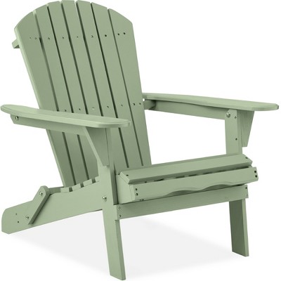 Best Choice Products Folding Adirondack Chair Outdoor, Wooden Accent Yard Furniture w/ 350lb Capacity