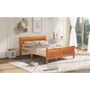 Queen Size Wood Platform Bed with Headboard and Wooden Slat Support - 3 of 4