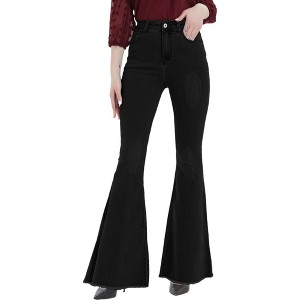 Anna-Kaci Women's Distressed Flared Jeans Pants - 1 of 4