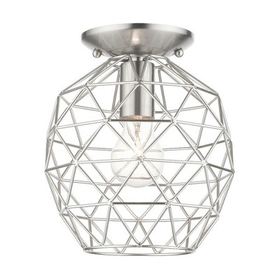 Livex Lighting Geometrix 1 - Light Flush Mount in  Brushed Nickel