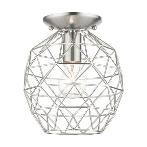 Livex Lighting Geometrix 1 - Light Flush Mount in  Brushed Nickel - 1 of 1