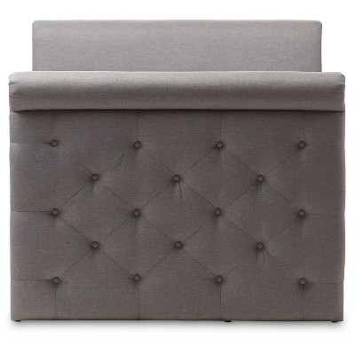 Gray Twin Upholstered Daybed with Tufted Nailhead Trim and Trundle