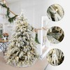 LuxenHome 6.5Ft Pre-Lit Mixed Snowy Branches Artificial Christmas Tree with Metal Stand Green - 2 of 4