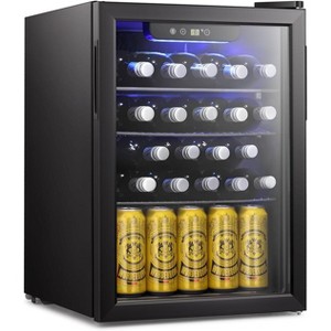 ZAFRO 24 Bottle Wine Cooler/Cabinet Beverage Refrigerator ,Clear Glass Door Bar Fridge Adjust Temp Control Freestanding, 2.4 Cu. ft - 1 of 4