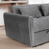64.9 "3-in-1 foldable large size sofa bed, modern velvet double sofa, sofa bed with adjustable back, storage bag and pillow - 4 of 4