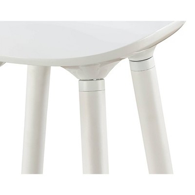 White Curved Seat Mid Century Modern Bar Stool