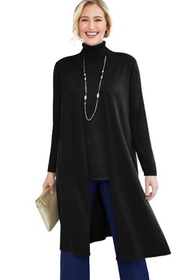 Jessica London Women's Plus Size Cotton Cashmere Duster Sweater
