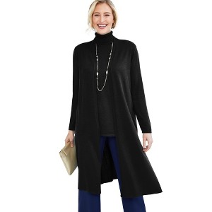 Jessica London Women's Plus Size Cotton Cashmere Duster Sweater - 1 of 4