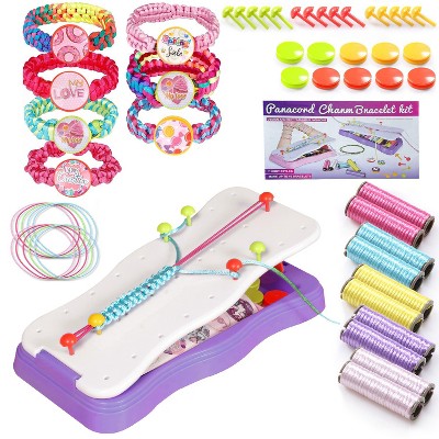 iMountek "DIY Bracelet Making Kit for Kids – Arts & Crafts Set with Beads, Charms, and Travel Activity Gift"Purple