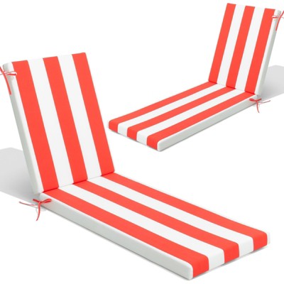 Crestlive Products Patio Outdoor Chaise Lounge Cushion Beige 2 PC