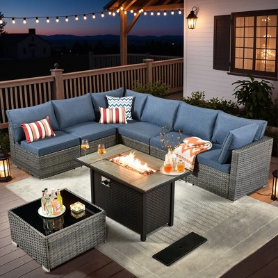 XIZZI Modular Outdoor Patio Furniture Set w/ Optional Coffee Table, Swivel Chair & Firepit - All-Weather, Waterproof & UV-Resistant